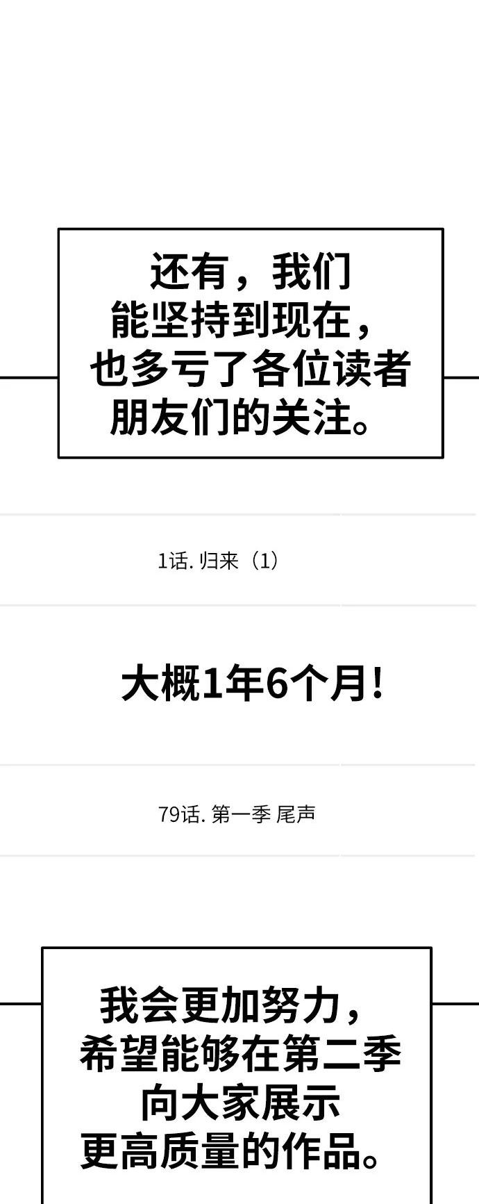 觉醒战士~漫画,[第80话]第一季 完结后记漫画2图