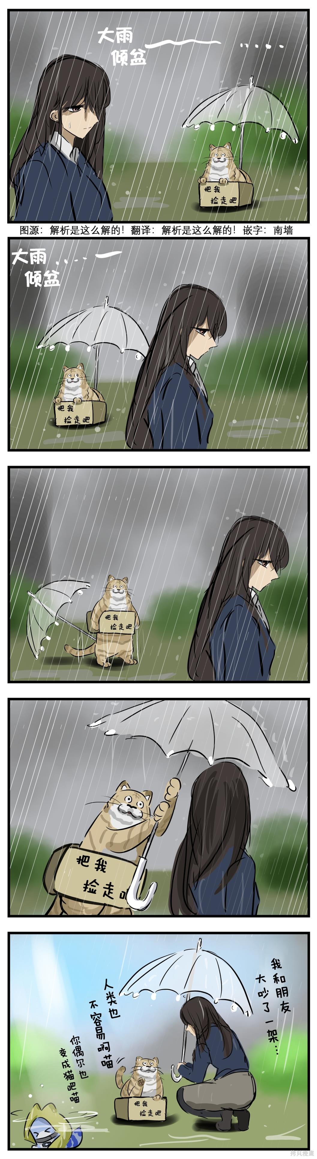 老师四年级教学视频漫画,猫与伞1图