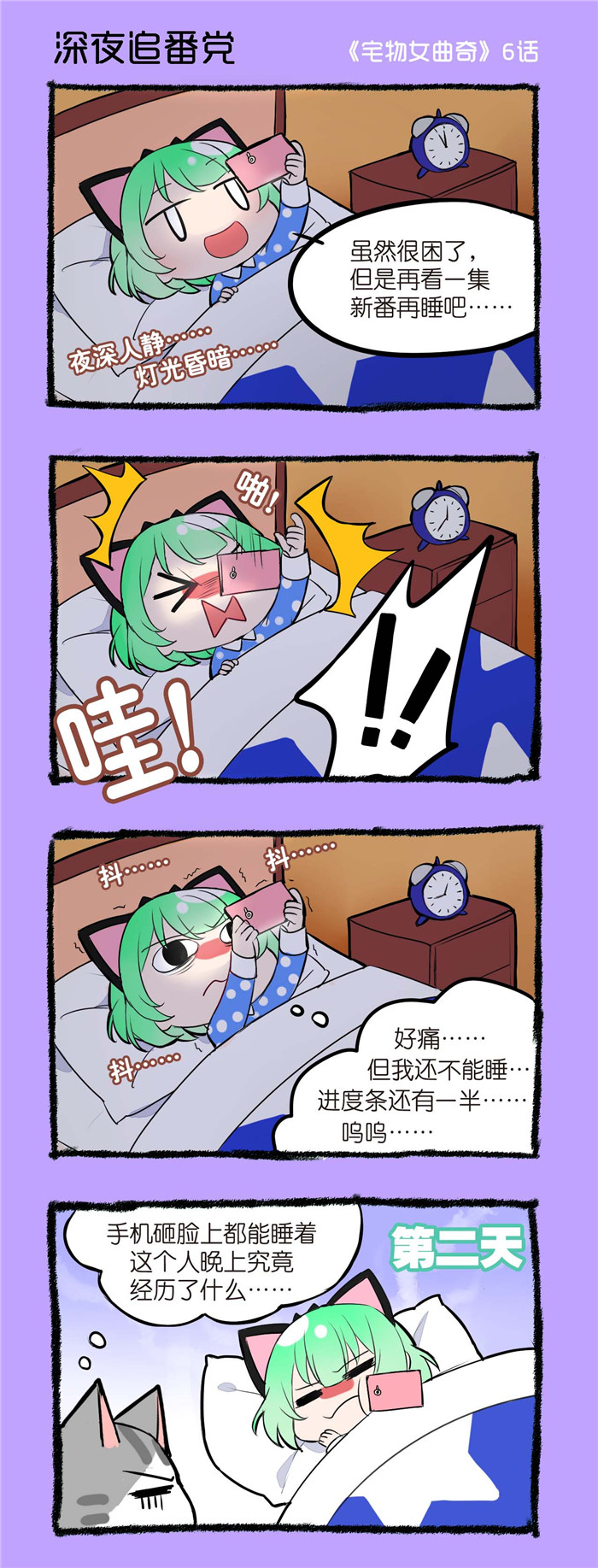 宅物女漫画,第6章：深夜追番党1图